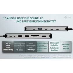 i-tec USB-C® dokovací stanice C31NANOTRIPLED140 vč. funkce nabíjení, napájení USB-C®