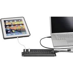 Renkforce RF-3897144 USB Hub 13 portů USB-A USB 3.0 5 GBit/s s hliníkovým krytem, pro montáž na zeď, s portem pro rychlé nabíjení RF-3897144