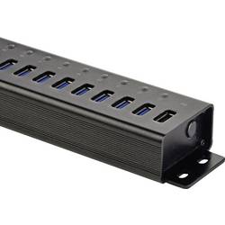 Renkforce RF-3897144 USB Hub 13 portů USB-A USB 3.0 5 GBit/s s hliníkovým krytem, pro montáž na zeď, s portem pro rychlé nabíjení RF-3897144