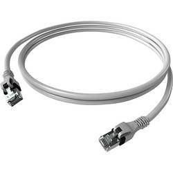 Easylan CPP1OAAAAA0005 RJ45 síťové kabely, propojovací kabely CAT 6A S/FTP 0.50 m šedá dvoužilový stíněný, bez halogenů, samozhášecí 1 ks