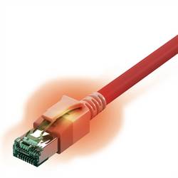 Easylan CS1ORADAD0015 RJ45 síťové kabely, propojovací kabely CAT 6A S/FTP 1.50 m červená (jasná) dvoužilový stíněný, bez halogenů, samozhášecí 1 ks