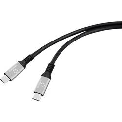 Renkforce Kabel USB-C USB 4.0 USB-C ® zástrčka 0.50 m černá hliníková zástrčka, silikonový, flexibilní provedení, 8K UHD RF-6820206