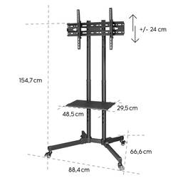 Hama 00220874 TV kolečkový vozík 81,3 cm (32) - 190,5 cm (75) nastavitelná výška