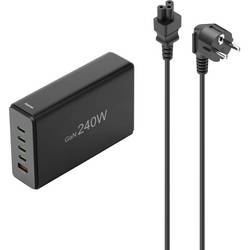 Hama USB nabíjecí hub, Rychlonabíječka, USB Power Delivery (USB-PD) , GaN, Qualcomm Quick Charge 3.0 , USB-C® zásuvka, USB-A zásuvka, 240 W, QC 2,0, Power