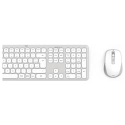 Hama Multi-Device-Tastatur-Maus-Set WKM-550, kabellos, Funk/BT, WS, QWERTZ DE bezdrátový sada klávesnice a myše Tiché klávesy německá, QWERTZ šedá, bílá