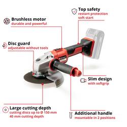Einhell Professional AXXIO 18/150 4431144 Akumulátorová úhlová bruska 150 mm, vč. rozbrušovacího kotouče, 2600 mAh