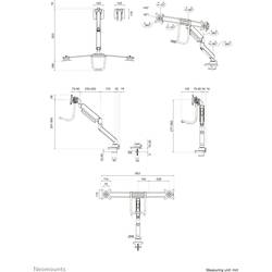 Neomounts DS75-450WH2 držák na stůl pro monitor 2 Displej: (s) 43,2 cm (17) - 81,3 cm (32) bílá nastavitelná výška, naklápěcí, nakláněcí, otočný