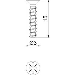 OBO Bettermann 2003268 šroub pro přístroje (Ø x d) 3.2 mm x 15 mm 50 ks