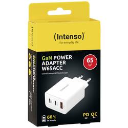 Intenso W65ACC GaN USB nabíječka, GaN, USB Power Delivery (USB-PD) , 1x USB A , 2x USB-C®, 65 W, Dodávka energie, bílá