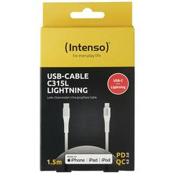Intenso USB kabel USB 2.0 USB-C ® zástrčka, Apple Lightning konektor 1.50 m bílá látkový potah 7902002