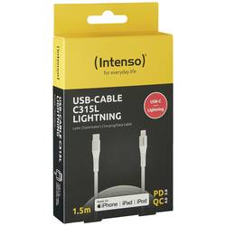Intenso USB kabel USB 2.0 USB-C ® zástrčka, Apple Lightning konektor 1.50 m bílá látkový potah 7902002