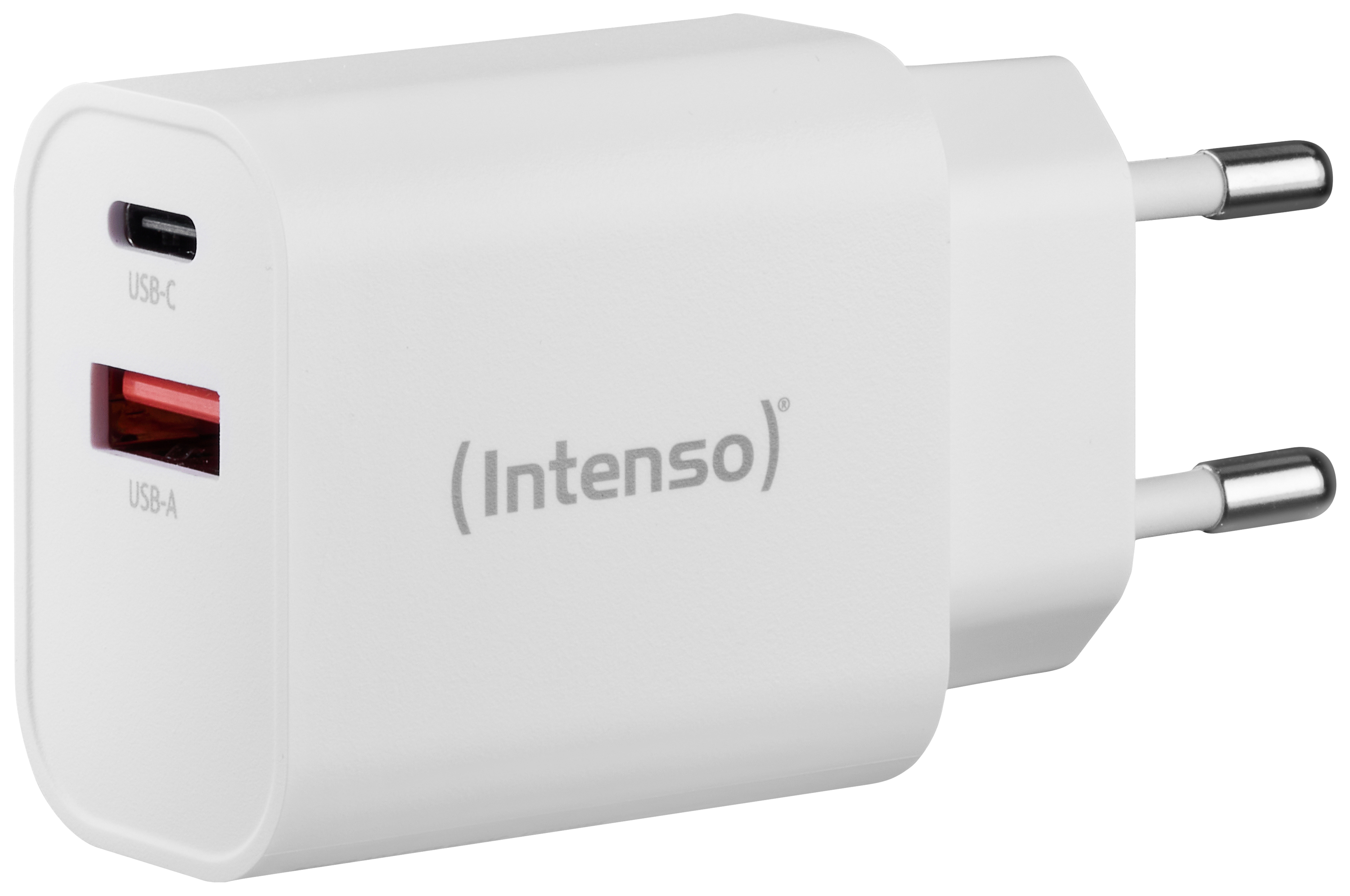 Intenso W30AC USB nabíječka, USB Power Delivery (USB-PD) , 1x USB A , 1x USB-C®, 30 W, bílá
