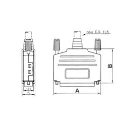 encitech DPPK-M-09-K 6260-0105-01 D-SUB pouzdro Pólů: 9 plast, pokovený 180 ° stříbrná 1 ks