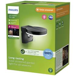 Philips LED Zonal 8720169265769 venkovní solární nástěnné osvětlení s PIR senzorem LED LED 1.3 W černá