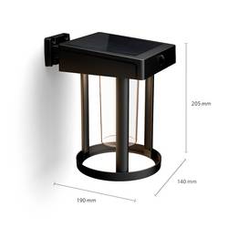 Philips LED Camill 8720169263932 venkovní solární nástěnné osvětlení s PIR senzorem LED 1.4 W černá