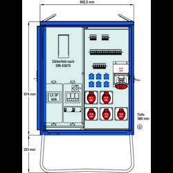 AS Schwabe A-V-E 1 55 kVA elektrický rozvaděč na stavbu 61831 400 V 63 A