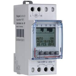 Legrand 412654 časovač na DIN lištu, 412654, digitální, 1 kanál, 4000 W