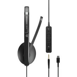 EPOS EPOS ADAPT 165T USB-C II - ADAPT 100 Series - Headset Headset otevřená (On Ear) kabelová stereo černá Potlačení hluku regulace hlasitosti, Vypnutí zvuku