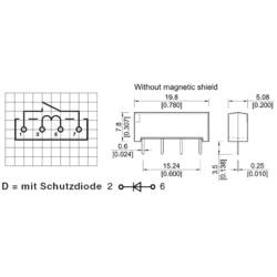 StandexMeder Electronics SIL12-1A72-71D relé s jazýčkovým kontaktem 1 spínací kontakt 12 V/DC 0.5 A 10 W SIL-4