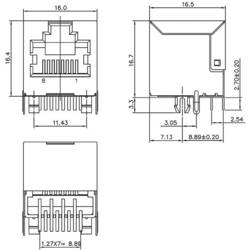 encitech 3257-0007-02, konektor RJ, zásuvka, vestavná horizontální, 1 ks