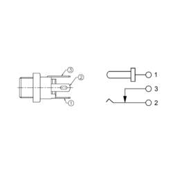 econ connect DCE5BL nízkonapěťový konektor vestavná zásuvka, rovná 10.8 mm 2.5 mm 1 ks Bulk