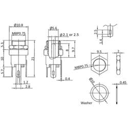 econ connect DCE5BL nízkonapěťový konektor vestavná zásuvka, rovná 10.8 mm 2.5 mm 1 ks Bulk