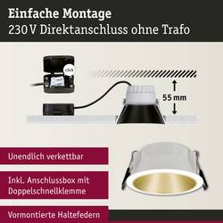 Paulmann 93405 Cole Coin LED vestavné svítidlo, LED, 6 W, bílá, zlatá