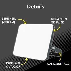 Müller-Licht Orlando 21600071 venkovní LED reflektor 20 W Barvy světla (LED svítidlo): neutrální bílá