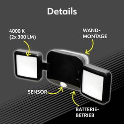 Müller-Licht Plaza 27700040 venkovní LED reflektor s PIR detektorem 10 W Barvy světla (LED svítidlo): neutrální bílá