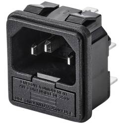 TRU COMPONENTS TC-10088372 IEC zástrčka C13/C14 C14 zástrčka, vestavná rovná Počet kontaktů: 3 10 A černá 1 ks