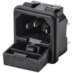 TRU COMPONENTS TC-10088372 IEC zástrčka C13/C14 C14 zástrčka, vestavná rovná Počet kontaktů: 3 10 A černá 1 ks