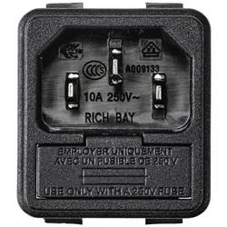 TRU COMPONENTS TC-10088372 IEC zástrčka C13/C14 C14 zástrčka, vestavná rovná Počet kontaktů: 3 10 A černá 1 ks