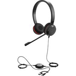 Jabra Evolve 30 II Headset otevřená (On Ear) kabelová stereo černá Potlačení hluku, Redukce šumu mikrofonu headset, regulace hlasitosti, Vypnutí zvuku