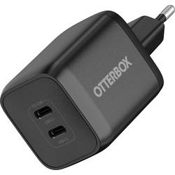 Otterbox Wall USB nabíječka, GaN, bez kabelu, Rychlonabíječka, 2x USB-C®, 65 W, PPS, Power Delivery 3.0, Dodávka energie, černá