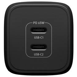 Otterbox Wall USB nabíječka, GaN, bez kabelu, Rychlonabíječka, 2x USB-C®, 65 W, PPS, Power Delivery 3.0, Dodávka energie, černá
