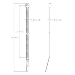 TRU COMPONENTS TC-12533352 stahovací pásky 250 mm 4.8 mm modrá Kov detekovatelný 100 ks