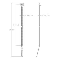 TRU COMPONENTS TC-12533356 stahovací pásky 280 mm 4.8 mm modrá Kov detekovatelný 100 ks