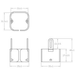 TRU COMPONENTS Modulární držák kabelu TC-12533292 plast ABS bílá 35 mm Množství: 15 ks