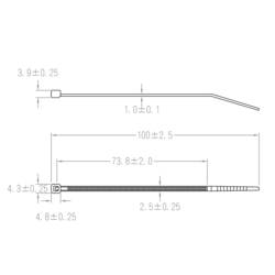 TRU COMPONENTS TC-12533316 stahovací pásky 100 mm 2.5 mm černá 100 ks
