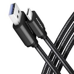 AXAGON USB kabel USB 3.2 Gen1 USB-C ® zástrčka, USB-A zástrčka 1.00 m černá pozlacené kontakty BUCM3-AM10AB