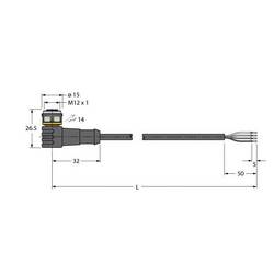 Turck WKC4.4T-2/TXL připojovací kabel pro senzory - aktory, 6625515, piny: 4, 2 m, 1 ks