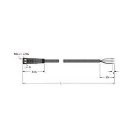 Turck PKG3M-10/TXL připojovací kabel pro senzory - aktory, 6625552, piny: 3, 10 m, 1 ks
