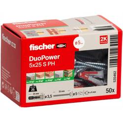Fischer 535462 DUOPOWER 5x25 S PH LD 2komponentní hmoždinka 25 mm 5 mm 50 ks