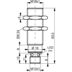 Contrinex indukční senzor přiblížení M18 zarovnaná PNP DW-AS-703-M18-002