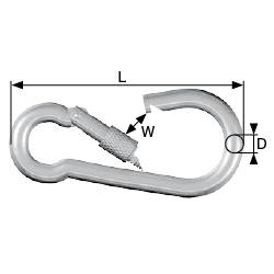 dörner + helmer 4915154 Karabina se šroubem z nerezové oceli A2 50 mm 10 ks