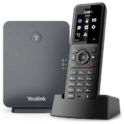 Yealink W77P DECT System (W70 Basis + W5) bezdrátový VoIP telefon handsfree, kompatibilní s naslouchadly barevný displej černá