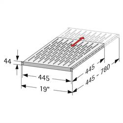 Apranet 26512565 19 palec Zásuvný systém pro síťové stojany (racky) 1 U variabilní upevňovací lišty Vhodné pro hloubku skříně: od 600 mm černá (RAL 9005)