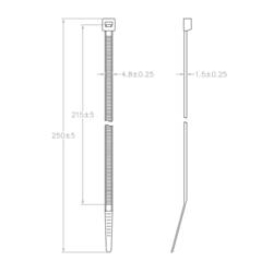 TRU COMPONENTS TC-12523696 stahovací pásky 250 mm 4.8 mm černá Odolnost proti chladu 100 ks
