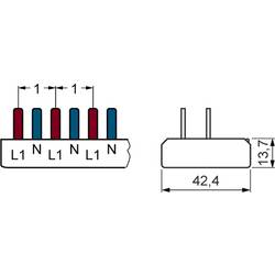 Siemens 5ST36740 Kolíkové sběrnice sběrnicová lišta Počet řádků 2 10 mm² 63 A 230 V Typ vodiče = L, N 1 ks