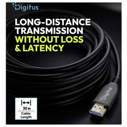 Digitus HDMI kabel Zástrčka HDMI-A, Zástrčka HDMI-A 30.00 m černá AK-330126-300-S 8K UHD, dvoužilový stíněný HDMI kabel